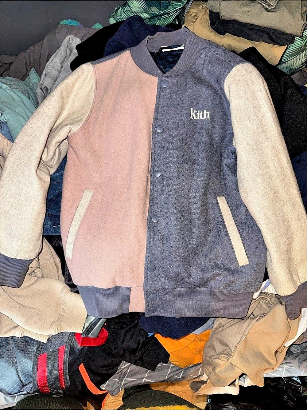Kith Kids Color Block Varsity Jacket Girls 10/11
